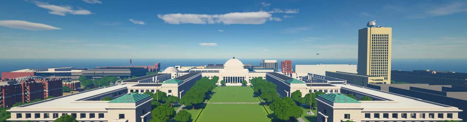 MIT's Killian Court as built in Minecraft